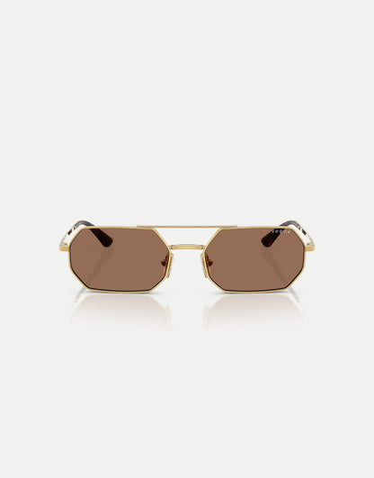 Irregular Sunglasses With Brown Lens