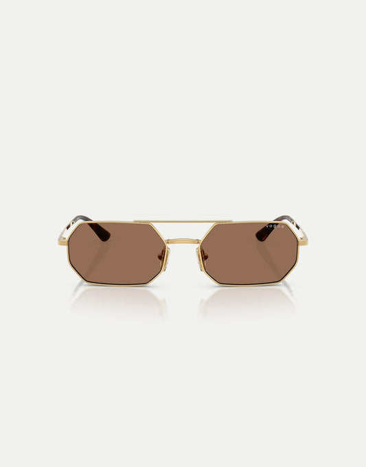 Irregular Sunglasses With Brown Lens