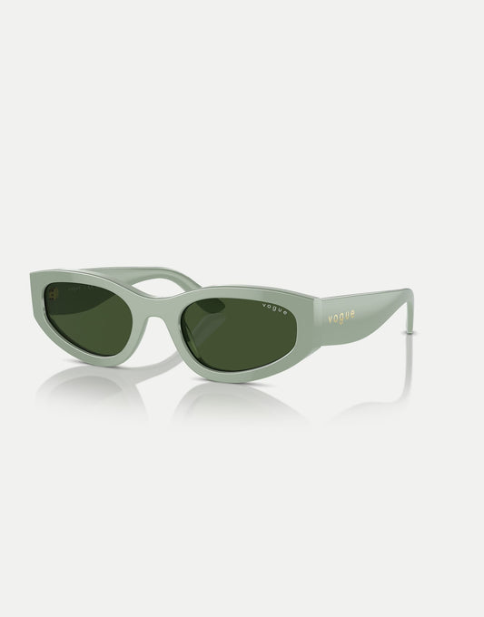 Irregular Sunglasses With Green Lens