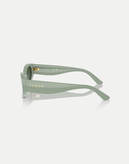 Irregular Sunglasses With Green Lens