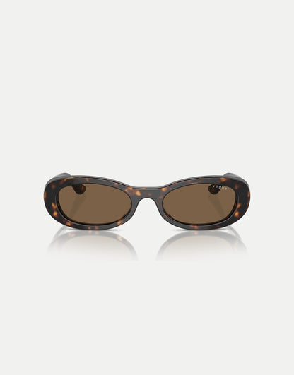 Oval Sunglasses With Brown Lens