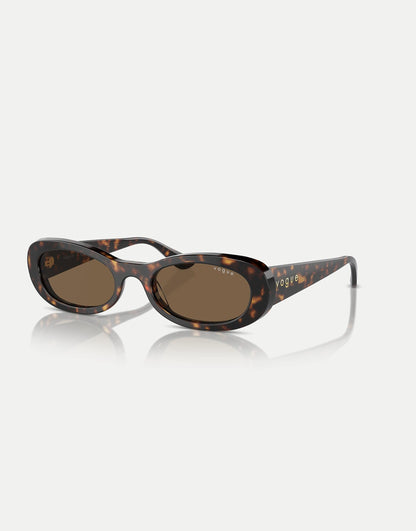Oval Sunglasses With Brown Lens
