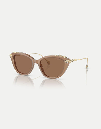 Sk6010 Cat Eye Sunglasses With Brown Lens