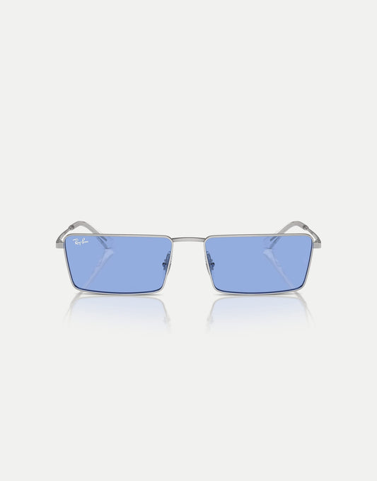 Emy  Rectangle Sunglasses With Blue Lens