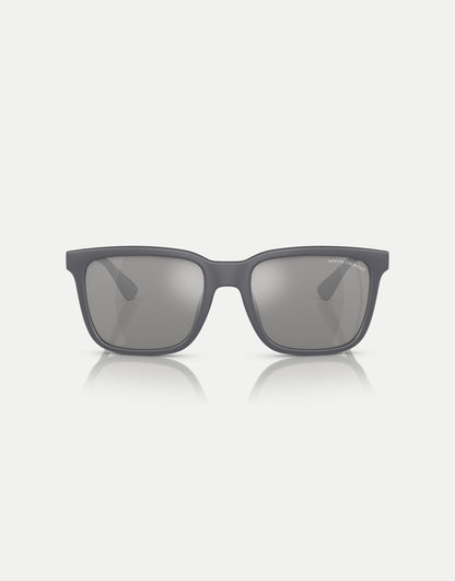Ax4112Su Rectangle Polarised Sunglasses With Grey Mirrored Lens