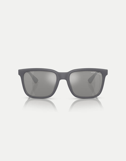 Ax4112Su Rectangle Polarised Sunglasses With Grey Mirrored Lens