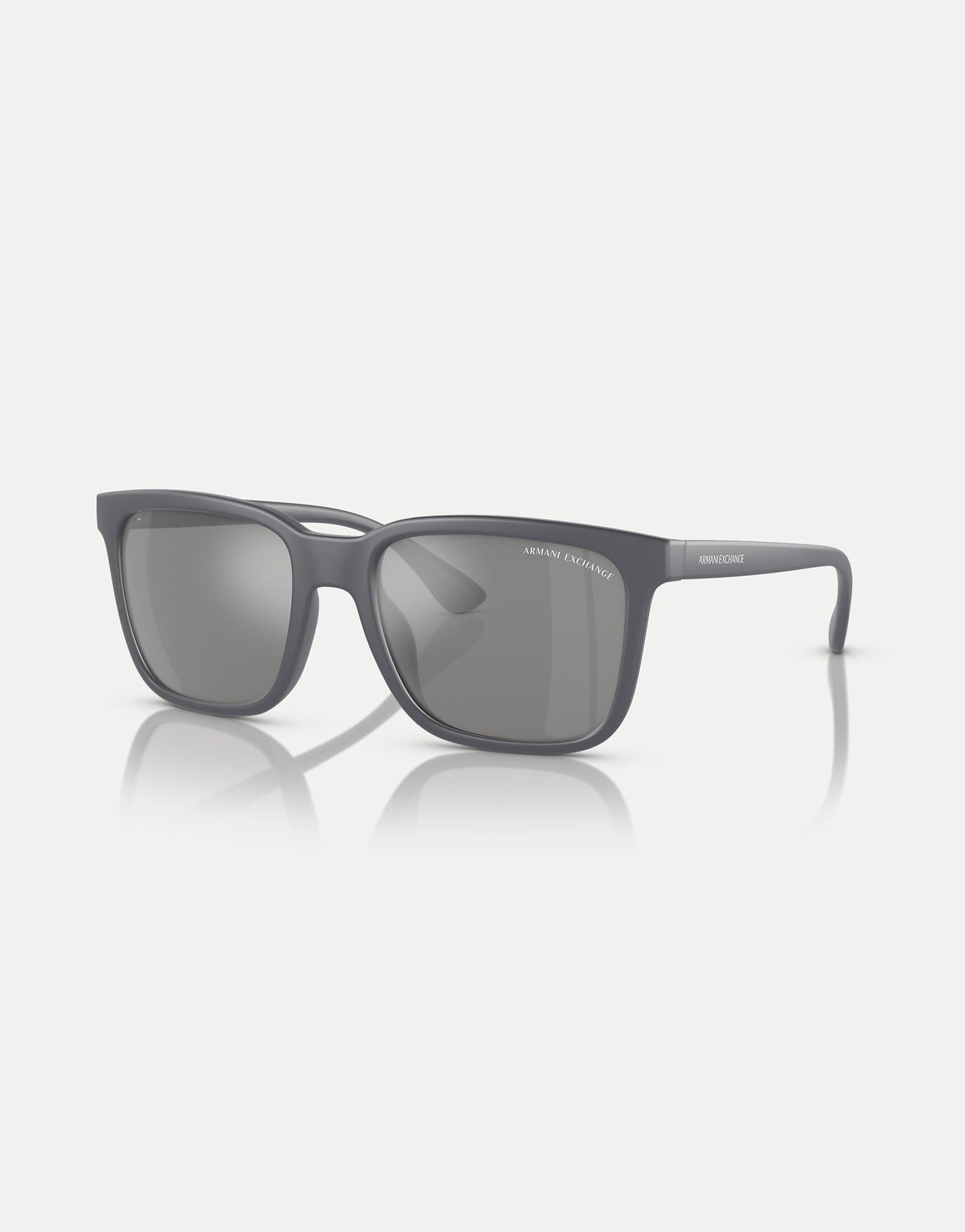 Ax4112Su Rectangle Polarised Sunglasses With Grey Mirrored Lens