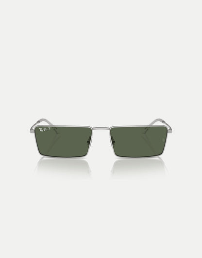 Emy  Rectangle Polarised Sunglasses With Green Lens