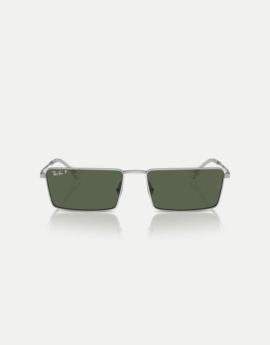 Emy  Rectangle Polarised Sunglasses With Green Lens