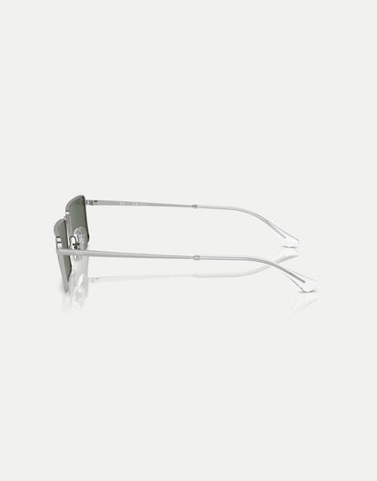 Emy  Rectangle Polarised Sunglasses With Green Lens