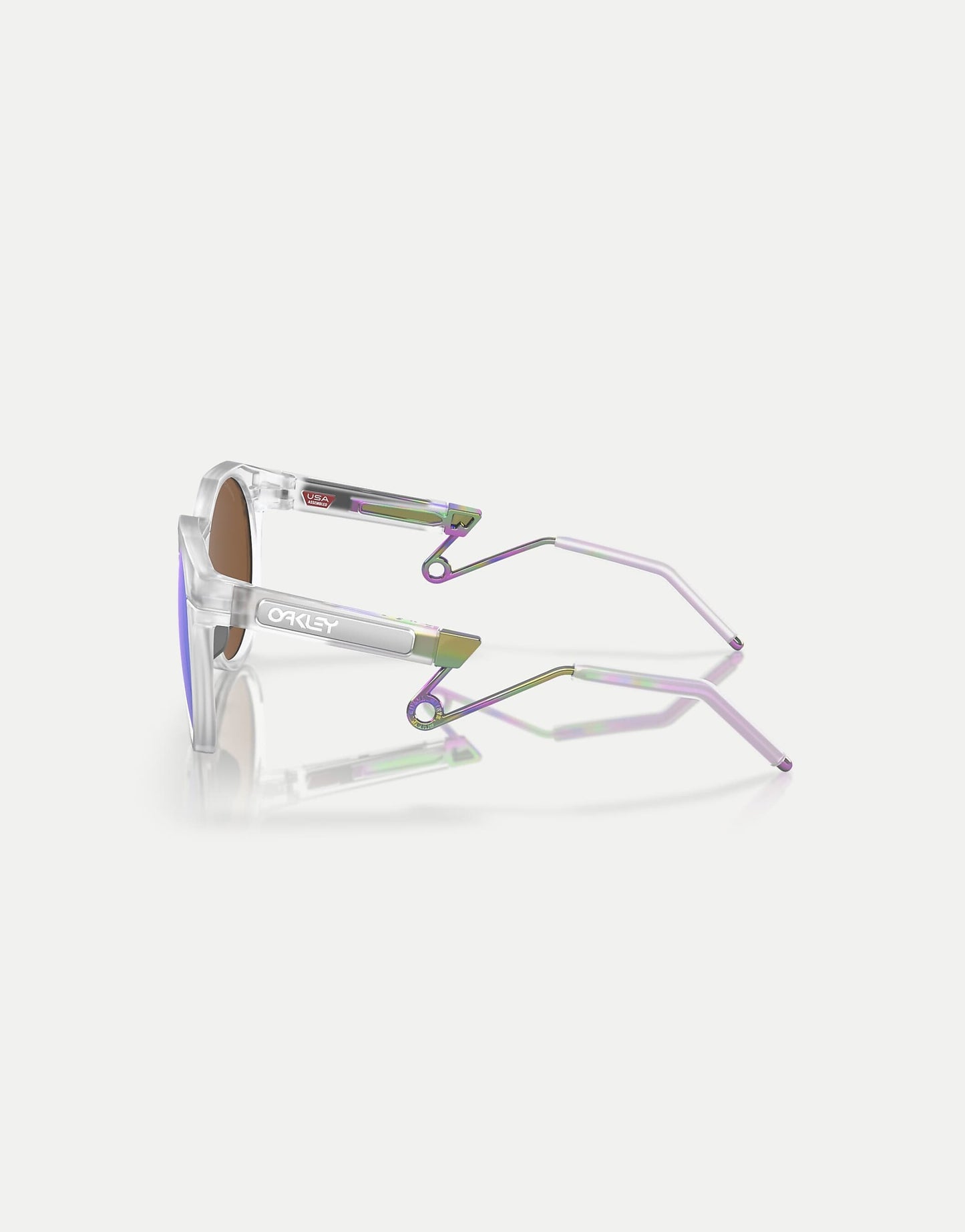 Hstn Metal Round Sunglasses With Violet Mirrored Lens
