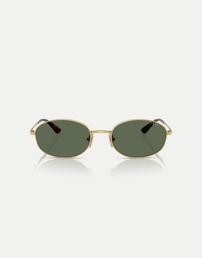 Oval Sunglasses With Green Lens