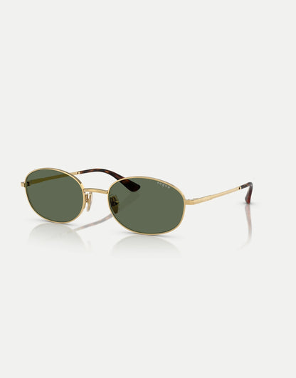 Oval Sunglasses With Green Lens