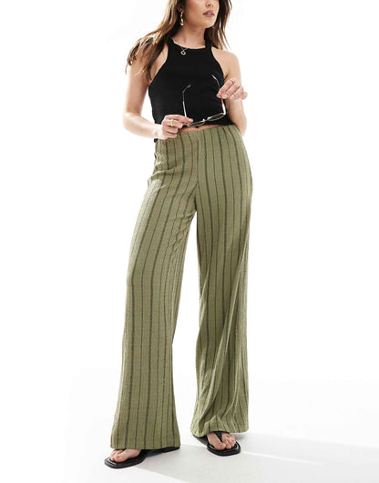 Crinkle Wide Leg Trousers