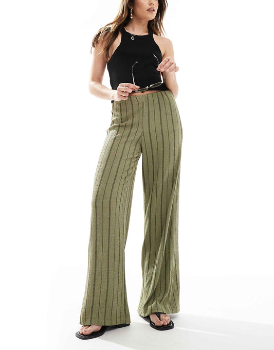 Crinkle Wide Leg Trousers