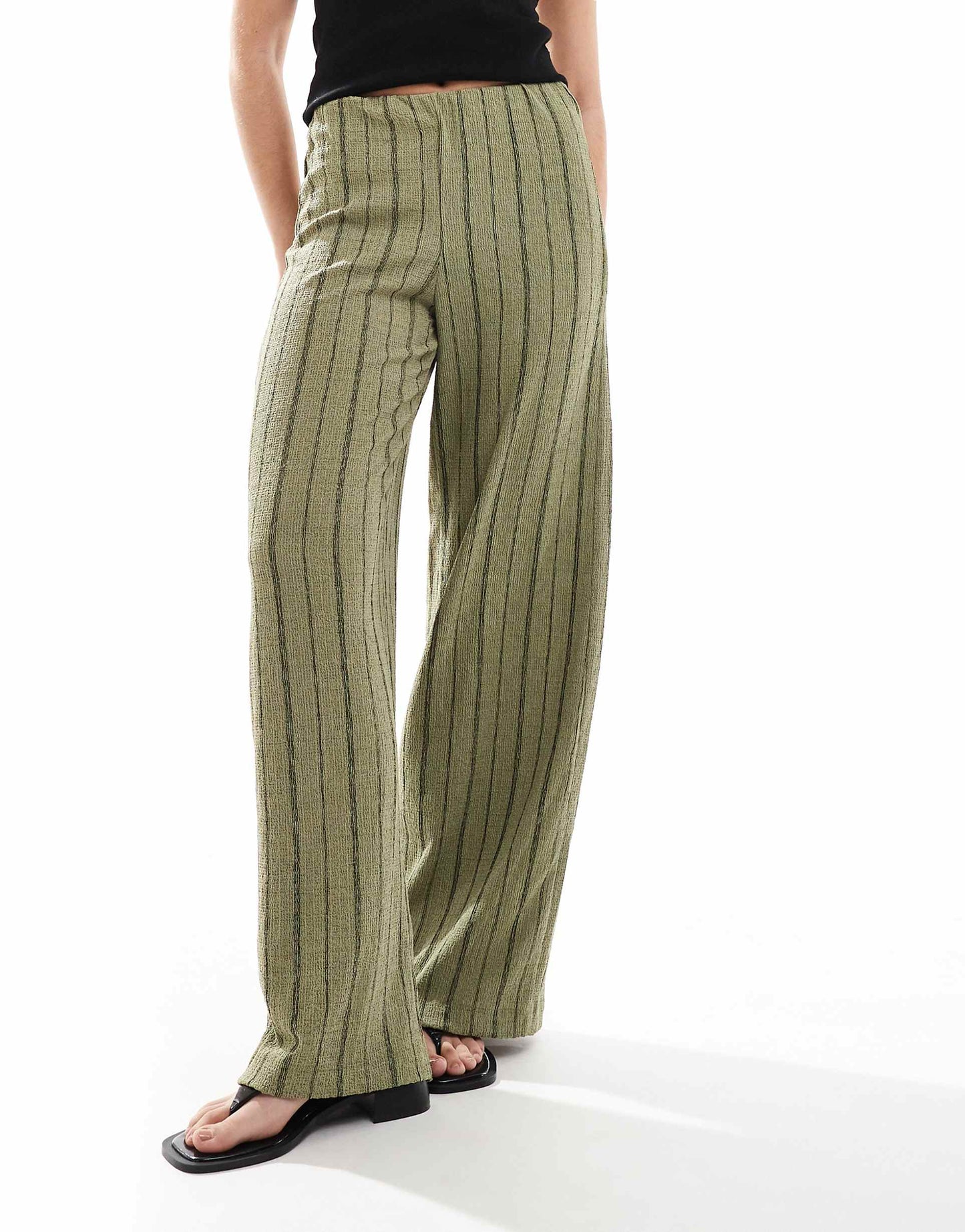 Crinkle Wide Leg Trousers