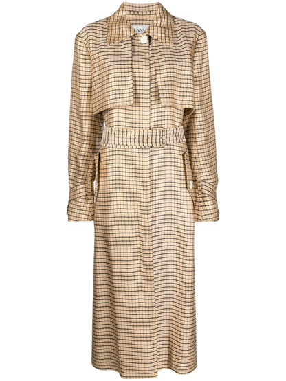 Checkered Trench Coat