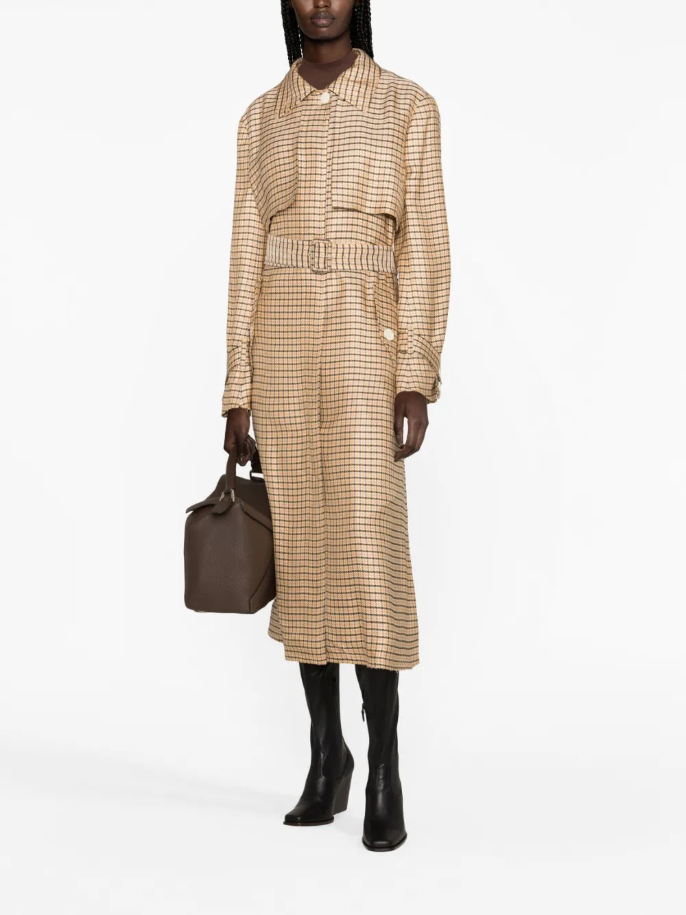 Checkered Trench Coat