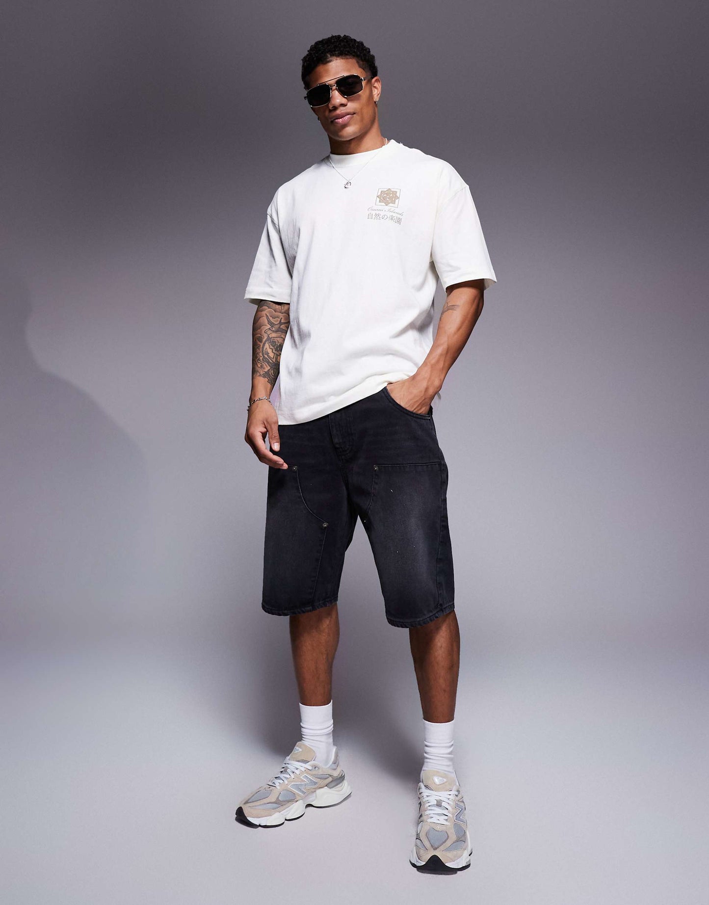 Oversized T-Shirt With Vertical Yakushima Graphic