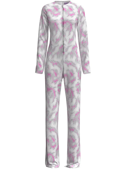 Vane Ghost-Print Flared Jumpsuit