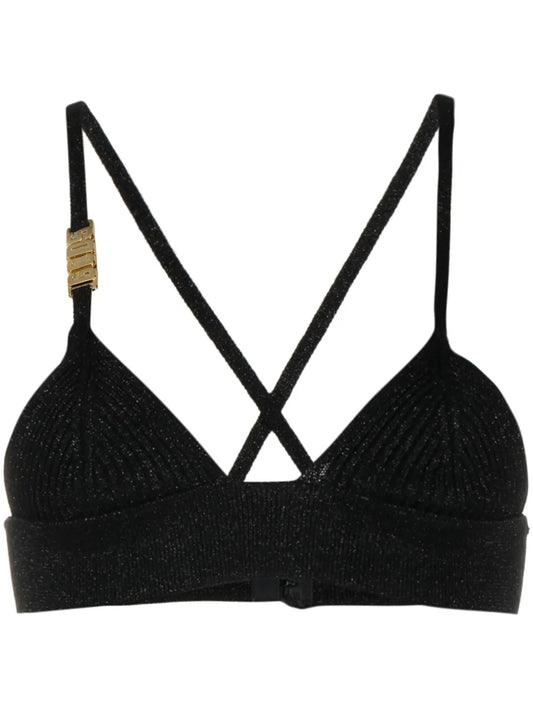 Logo-Plaque Lurex Cropped Top