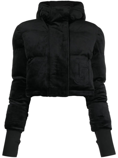 Hooded Velvet Bomber Jacket