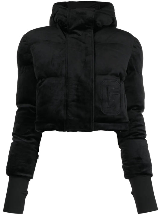 Hooded Velvet Bomber Jacket