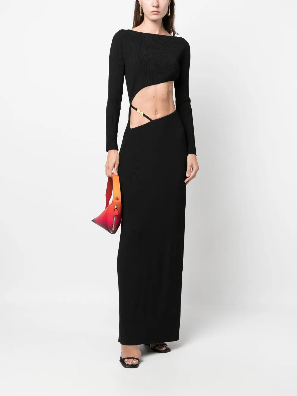 Asymmetric Ribbed-Knit Dress