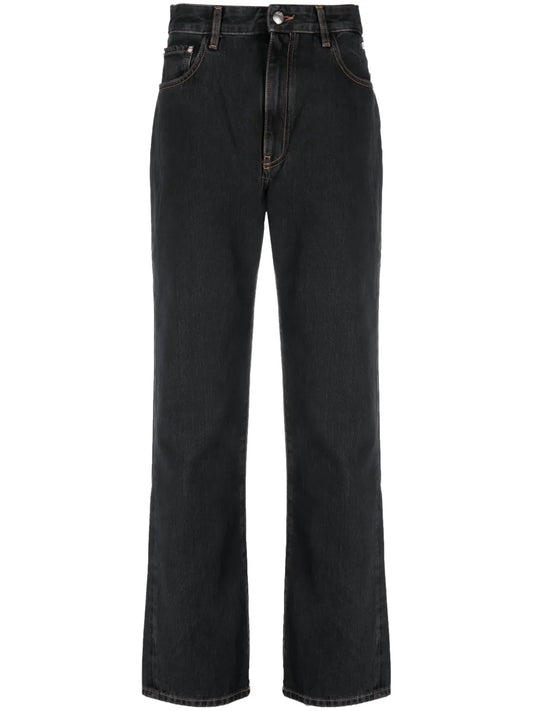 Choker Rhinestone-Embellished Straight Jeans