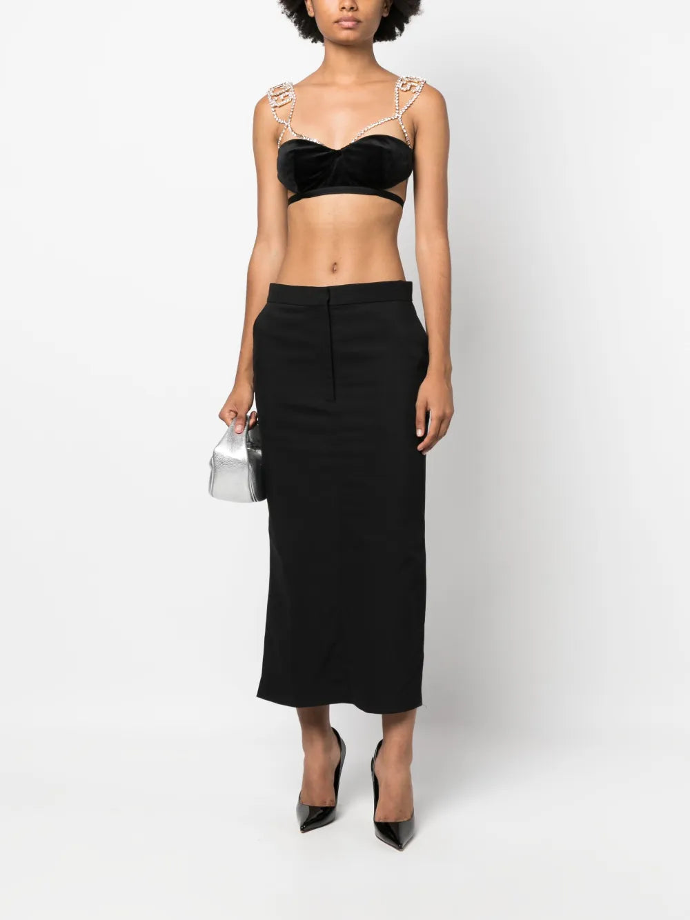 Bling Crystal-Embellished Velvet Bra