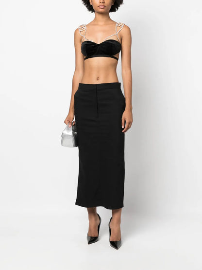 Bling Crystal-Embellished Velvet Bra