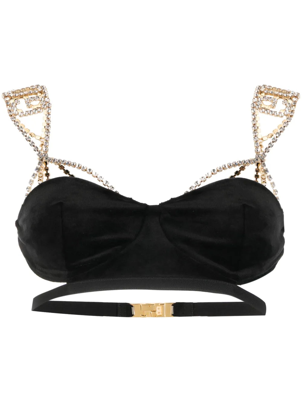 Bling Crystal-Embellished Velvet Bra
