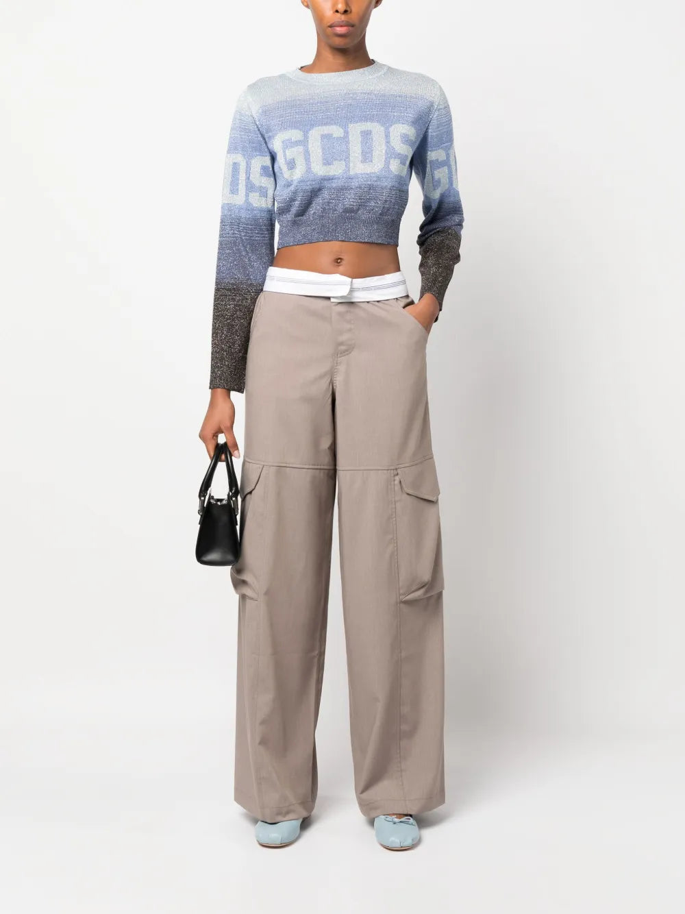 Intarsia-Knit Logo Cropped Jumper