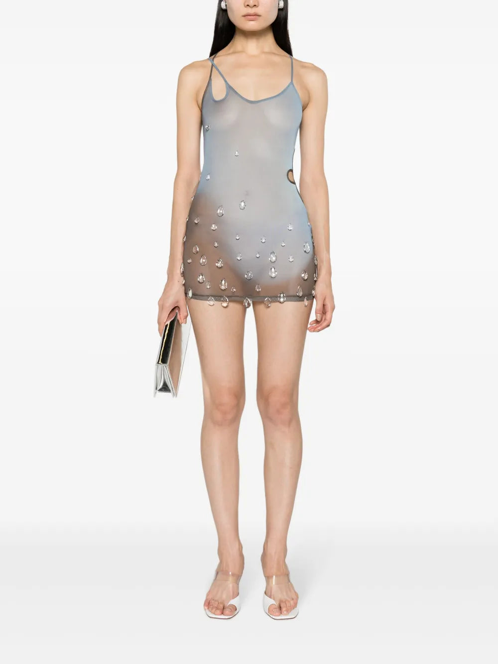 Sita Crystal-Drop Tulle Minidress