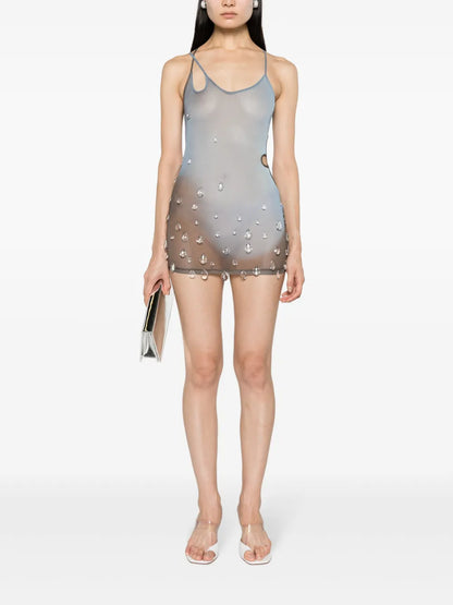 Sita Crystal-Drop Tulle Minidress