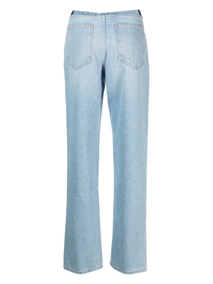 Choker Rhinestone-Embellished Straight-Leg Jeans