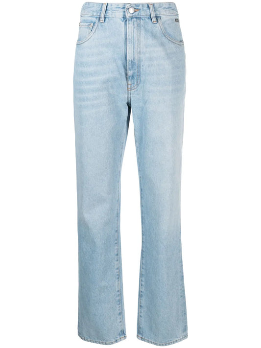 Choker Rhinestone-Embellished Straight-Leg Jeans