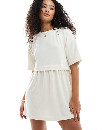 Short Sleeve Layered Smock Dress