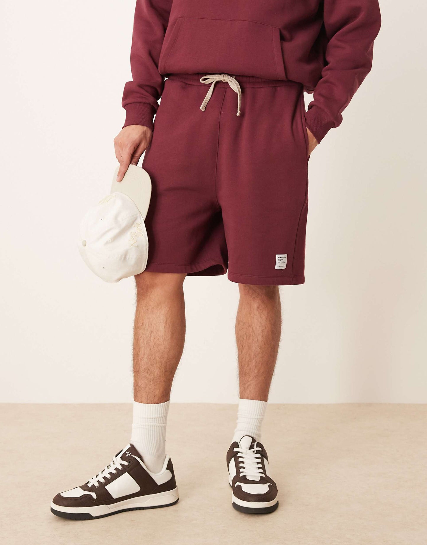 Co-Ord Oversized Shorts With Woven Badge