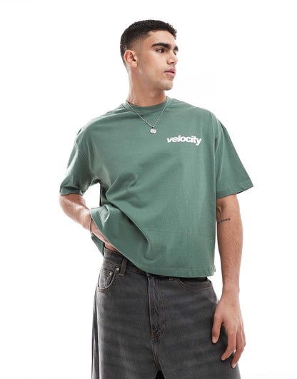 Boxy Oversized T-Shirt With Sports Graphic