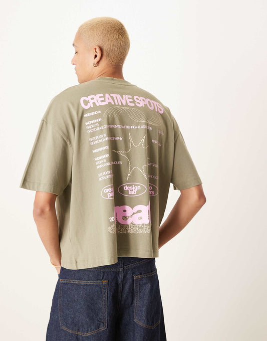 Boxy Oversized T-Shirt With Front And Back Graphic