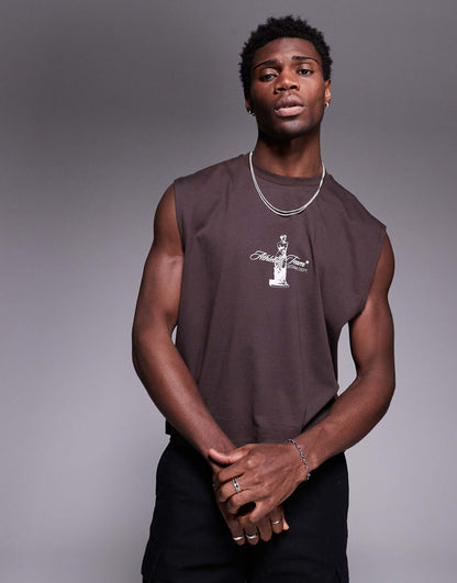 Boxy Oversized Tank With Front And Back Print