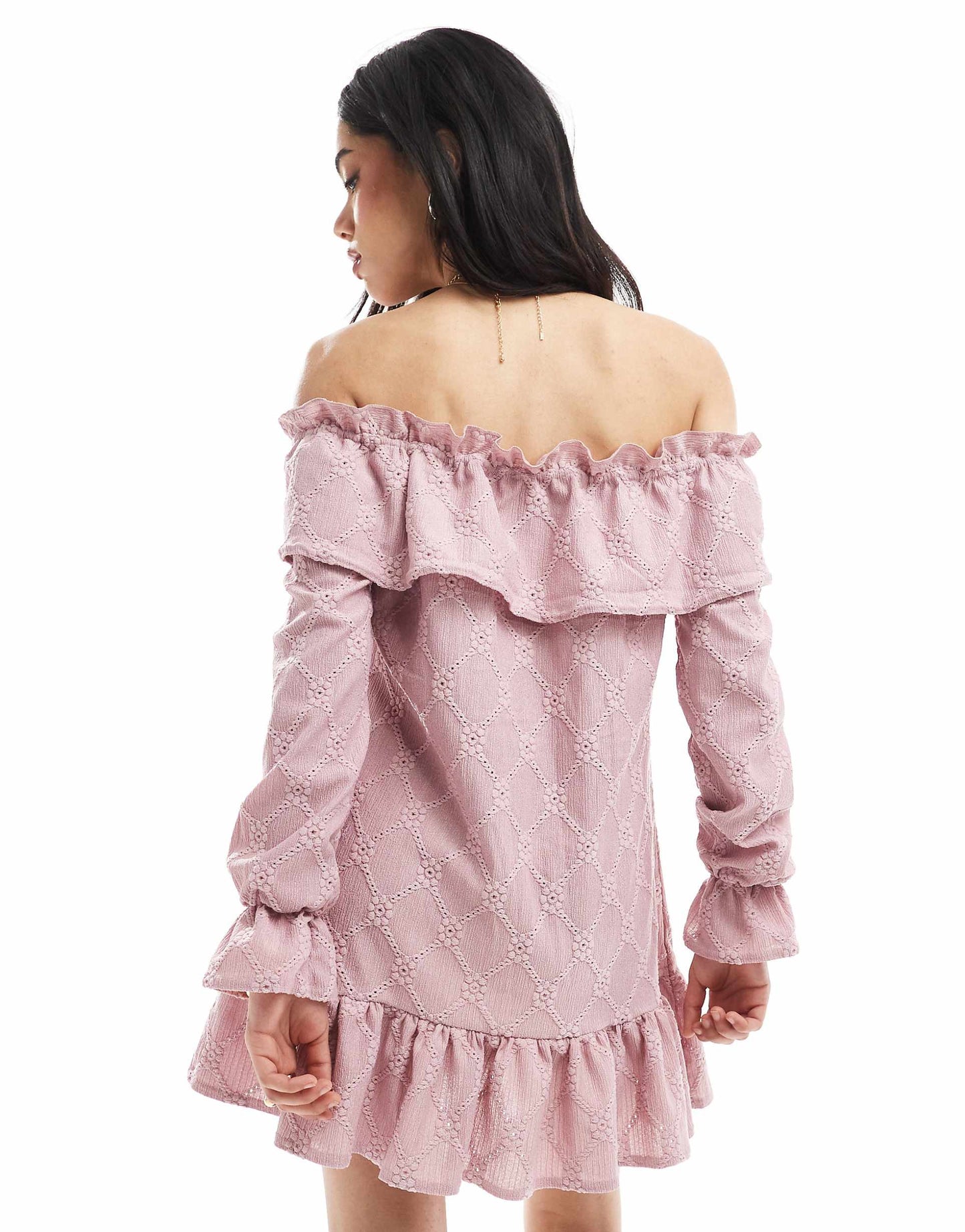 Miss Selfridge Textured Jersey Ruffle Mini Dress