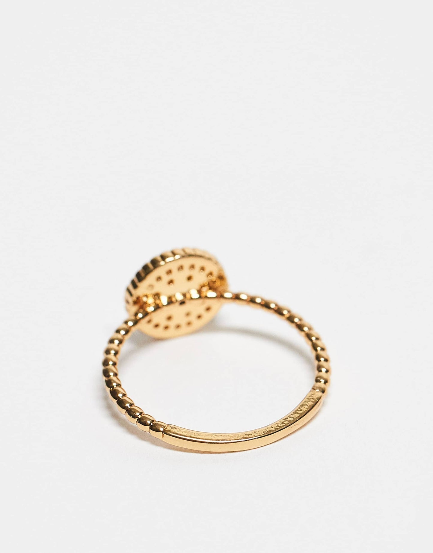 14K Gold Plated Ring With Cubic Zirconia Crystal Design