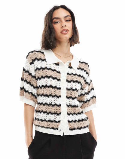 Crocheted Button Down Top