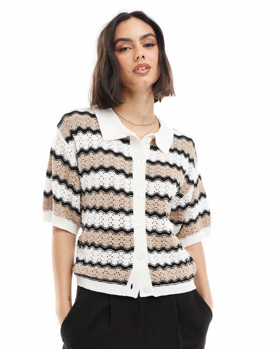 Crocheted Button Down Top