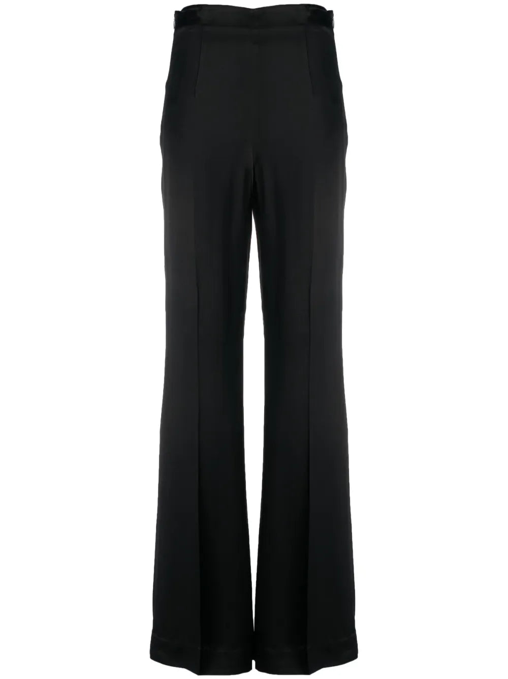 Satin-Finish Wide-Leg Trousers