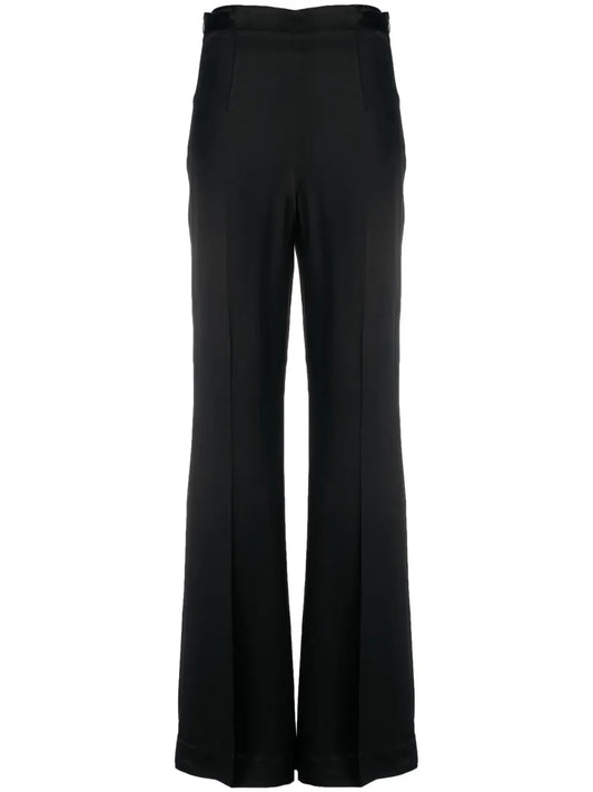 Satin-Finish Wide-Leg Trousers