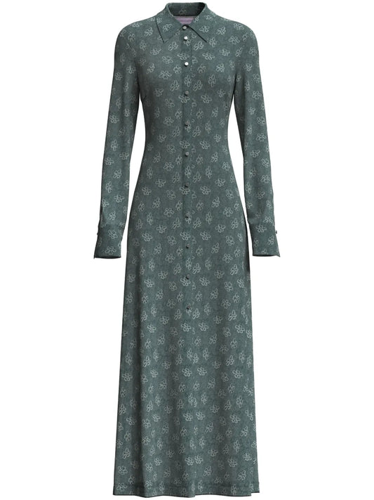 Andre Monogram-Jacquard Maxi Shirtdress