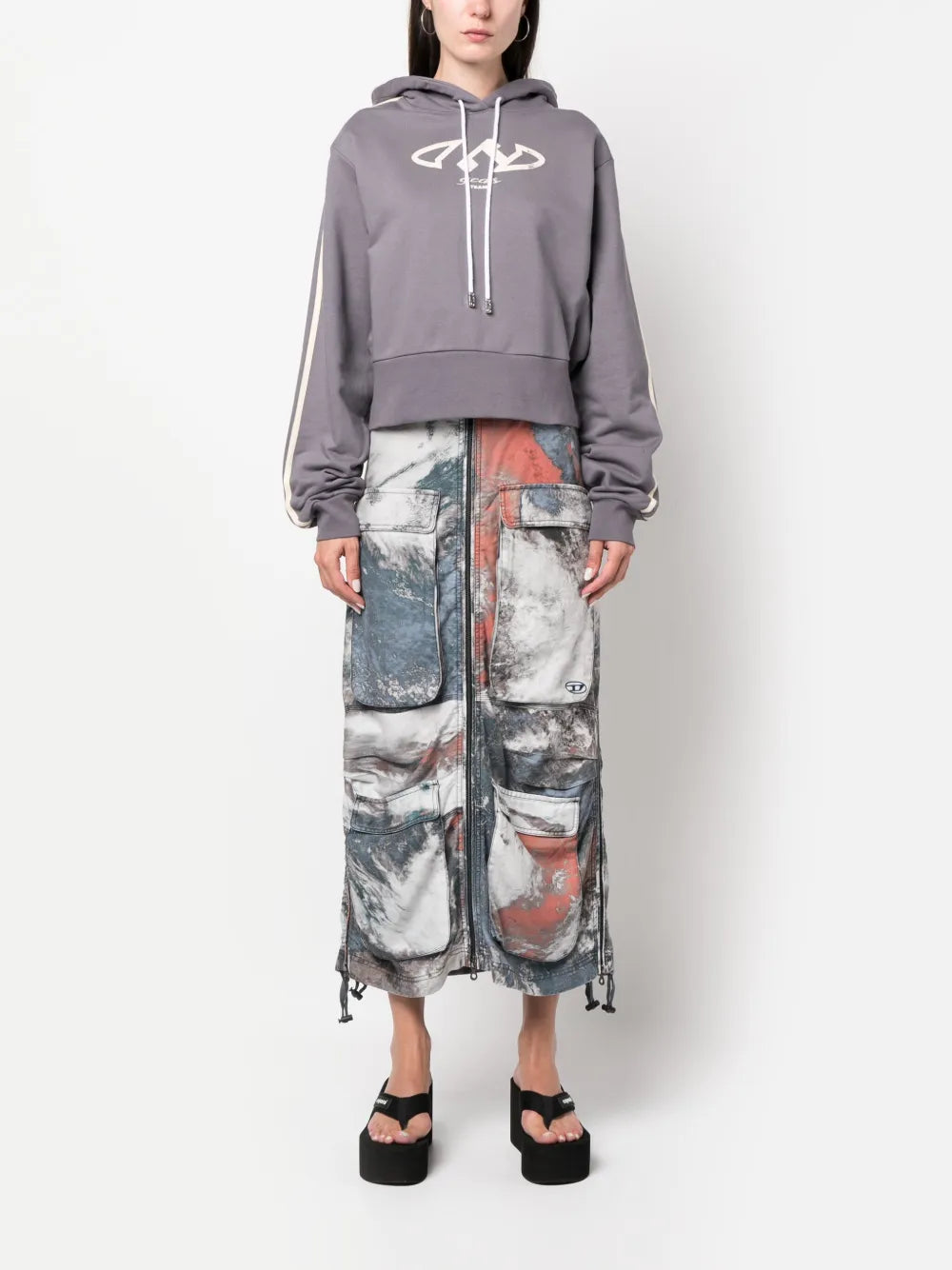 Logo-Print Drawstring Hoodie